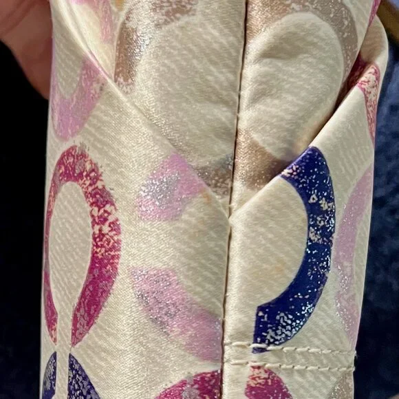 COACH-Beige Sateen Handbag in Gold/Purple Palette - Picture 5 of 5